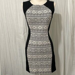 H&M black and white Aztec print mini bodycon dress. Size 8
